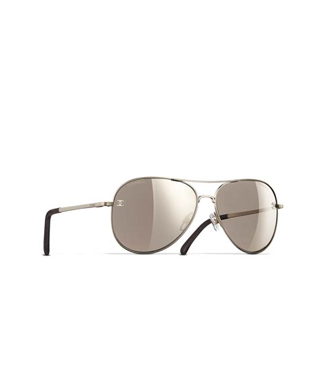 chanel pilot sunglasses 2 argen 19mm gold rim|CHANEL Sunglasses: Pilot Sunglasses, titanium — Fashion.